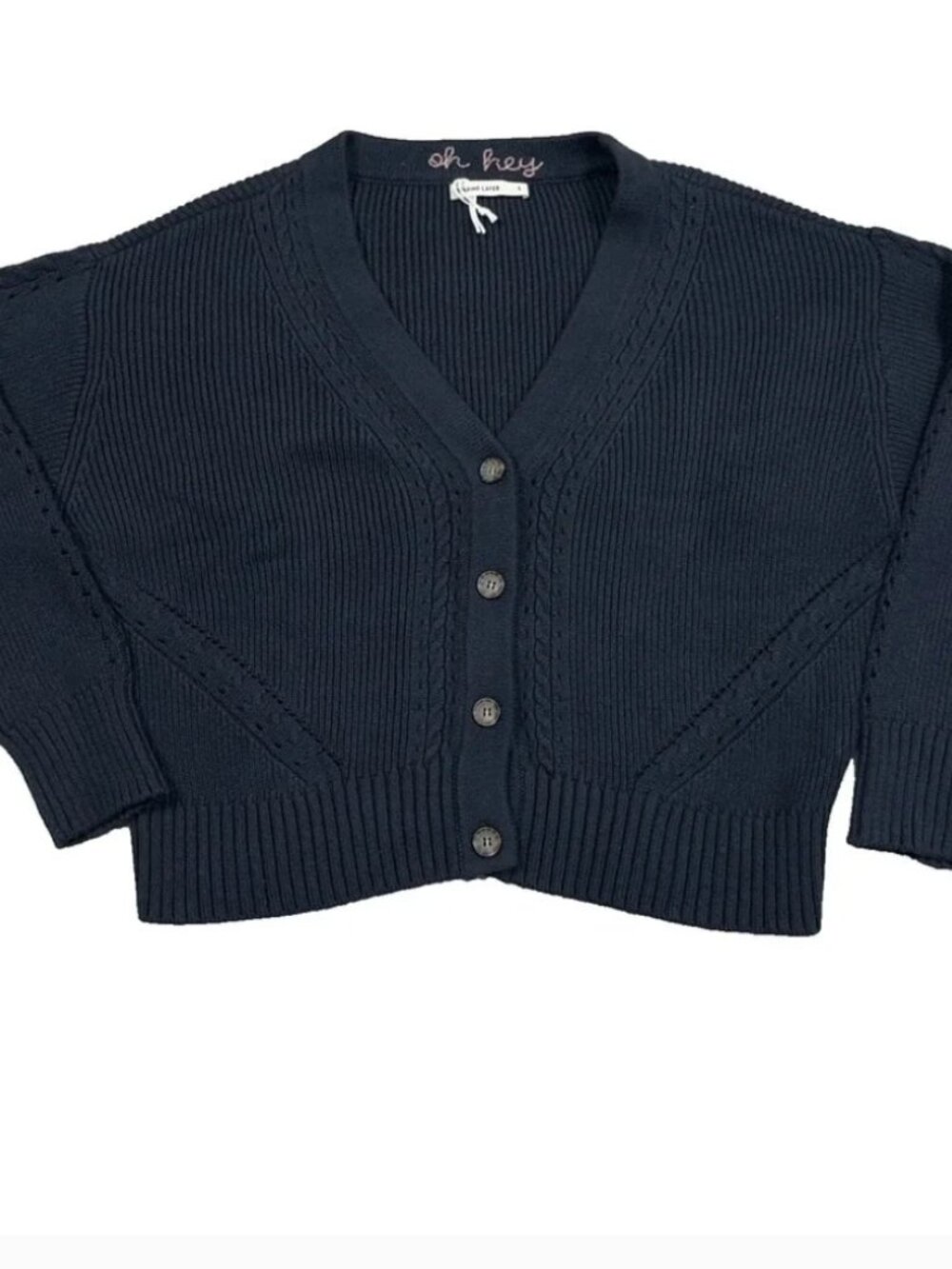 Marine Layer Women's Robin Crop Cardigan S Navy